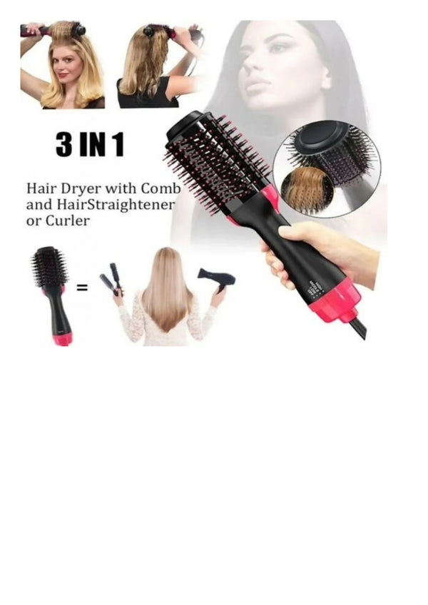 3‑in‑1 Hair Dryer with Comb, Hair Straightener & Curler for Easy Styling