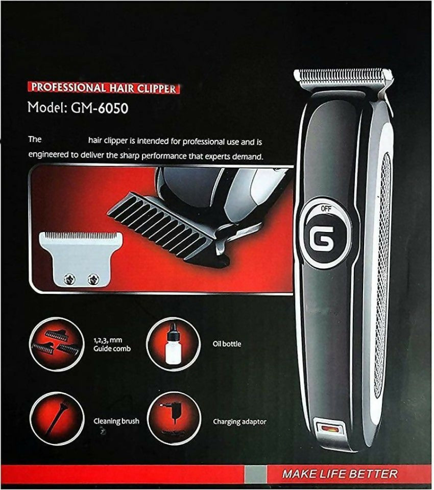 Geemy Original Professional Hair Clipper Trimmer Shaver GM-6050 With Full Accessories Kit For Precision Grooming And Styling