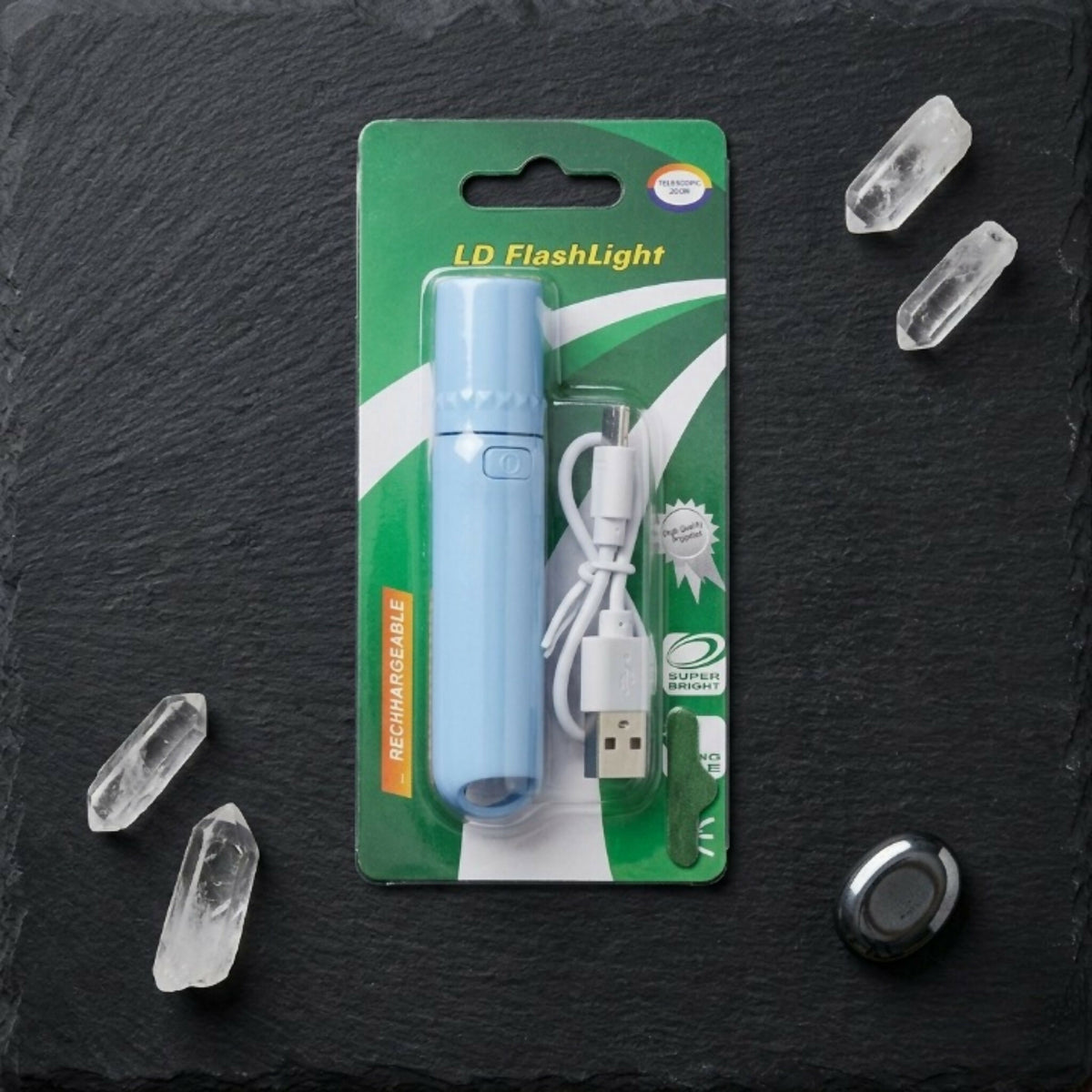 Mini USB-C Rechargeable LED Flashlight – Super Bright Pocket Torch with Telescopic Zoom