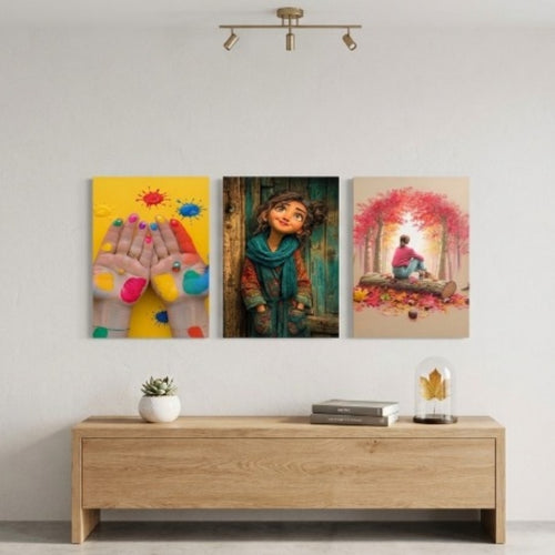Colorful hand art wooden wall decor for kids room