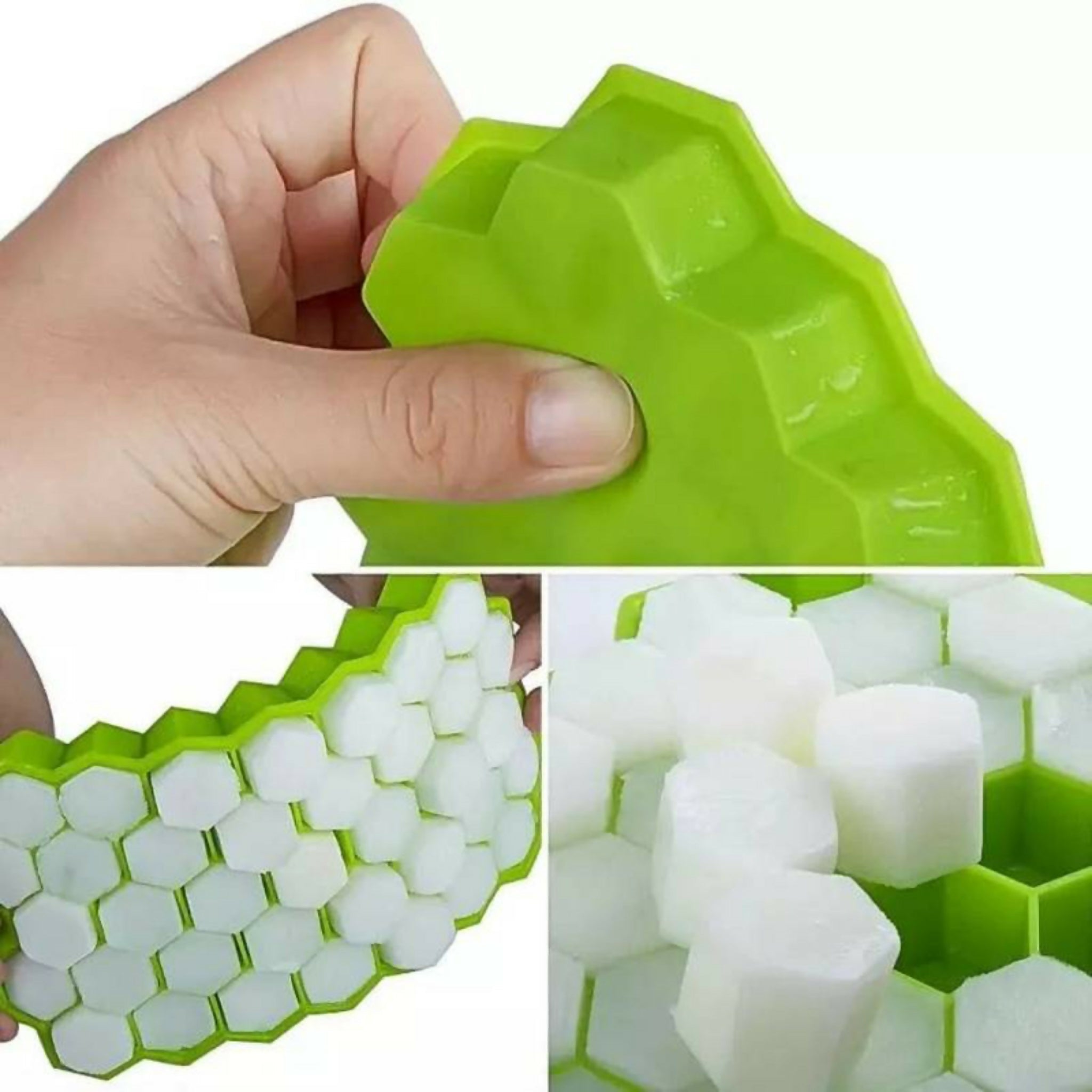 Silicone Ice Cube Tray With Lid | 36-Cube Honeycomb Ice Mold | Durable Freezer Tray