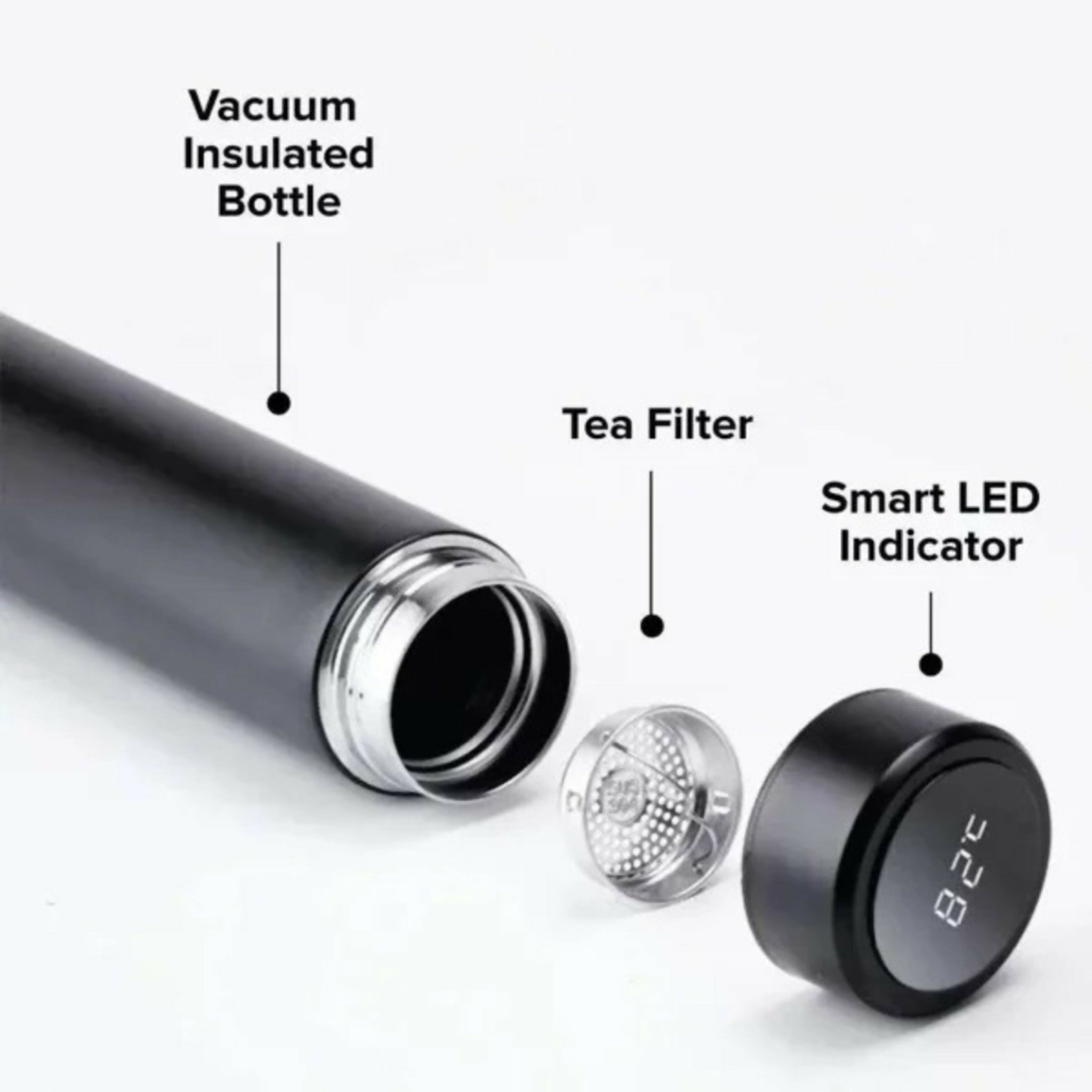 LED Temperature Display Water Bottle Stainless Steel Vacuum Insulated Flask