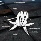 Stainless Steel Outdoor Portable Multitool Plier Knife | Mini Keychain Multi Tool with Screwdriver & Pouch | Camping, Hiking & Everyday Use