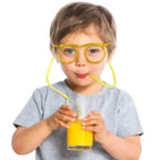 Funny Silly Straw Glasses for Kids and Adults – Creative Flexible Drinking Straw Eyeglasses Fun Party Accessory (Random Color)