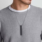 Pack Of 2 Boys Bar Necklace Materials Stainless Steel – Black