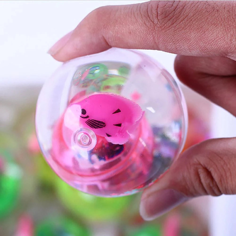 Glowing Cartoon Fish Ball Toy for Kids Auto Light Bouncing Ball