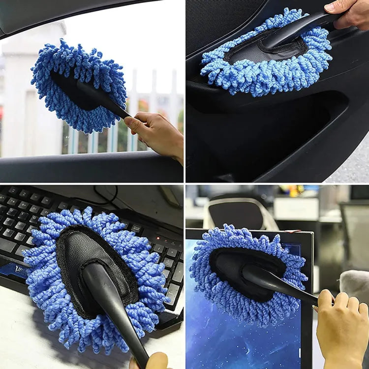 Car Cleaning Waxing Brush Telescopic Handle Soft Microfiber Brush