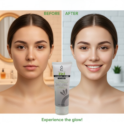 2 In 1 Charcoal And Scrub Face Wash 120ml With Vitamin B3