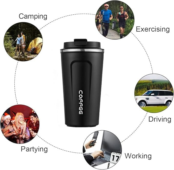 Stylish Coffee Cup, Leak-Proof, for Home, Office