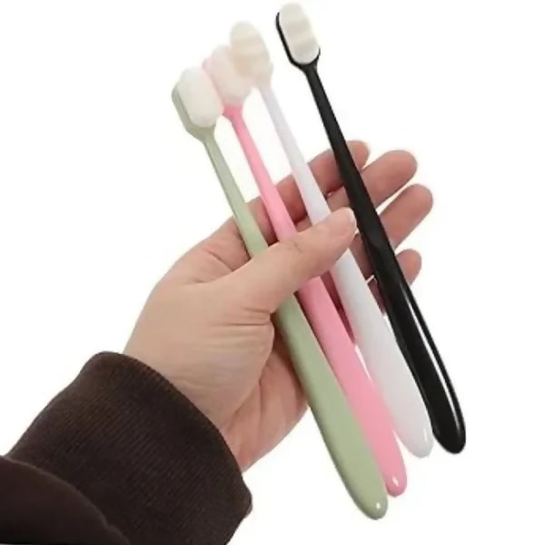 Nano Toothbrush with Travel Case | Ultra Soft Micro-Nano Bristles | For Sensitive Gums, Adults & Kids | Black