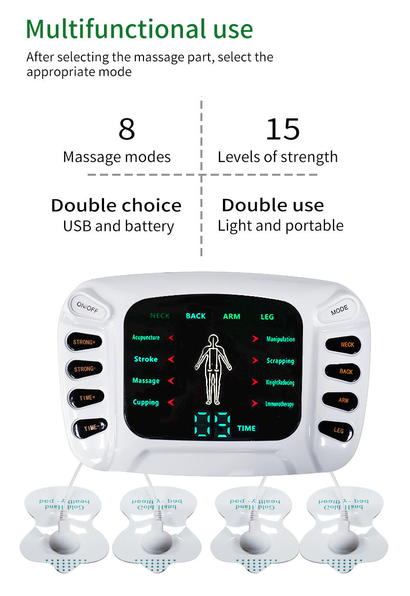 Massager Machine, Digital Therapy with Electrode Pads and Slippers