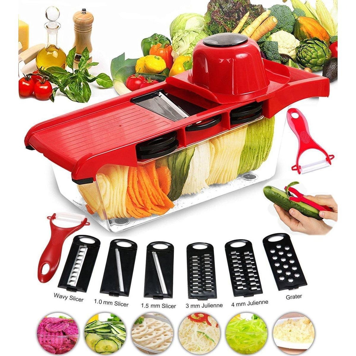 Multi-Functional 10-in-1 Mandoline Vegetable Slicer – Complete Kitchen Cutter