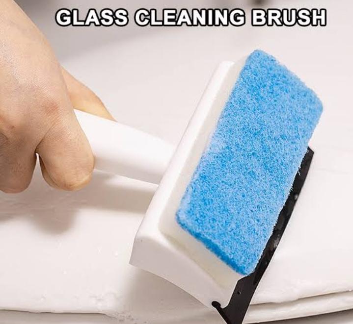 Glass Cleaning Brush, Squeegee Rubber Window Wiper Cleaner