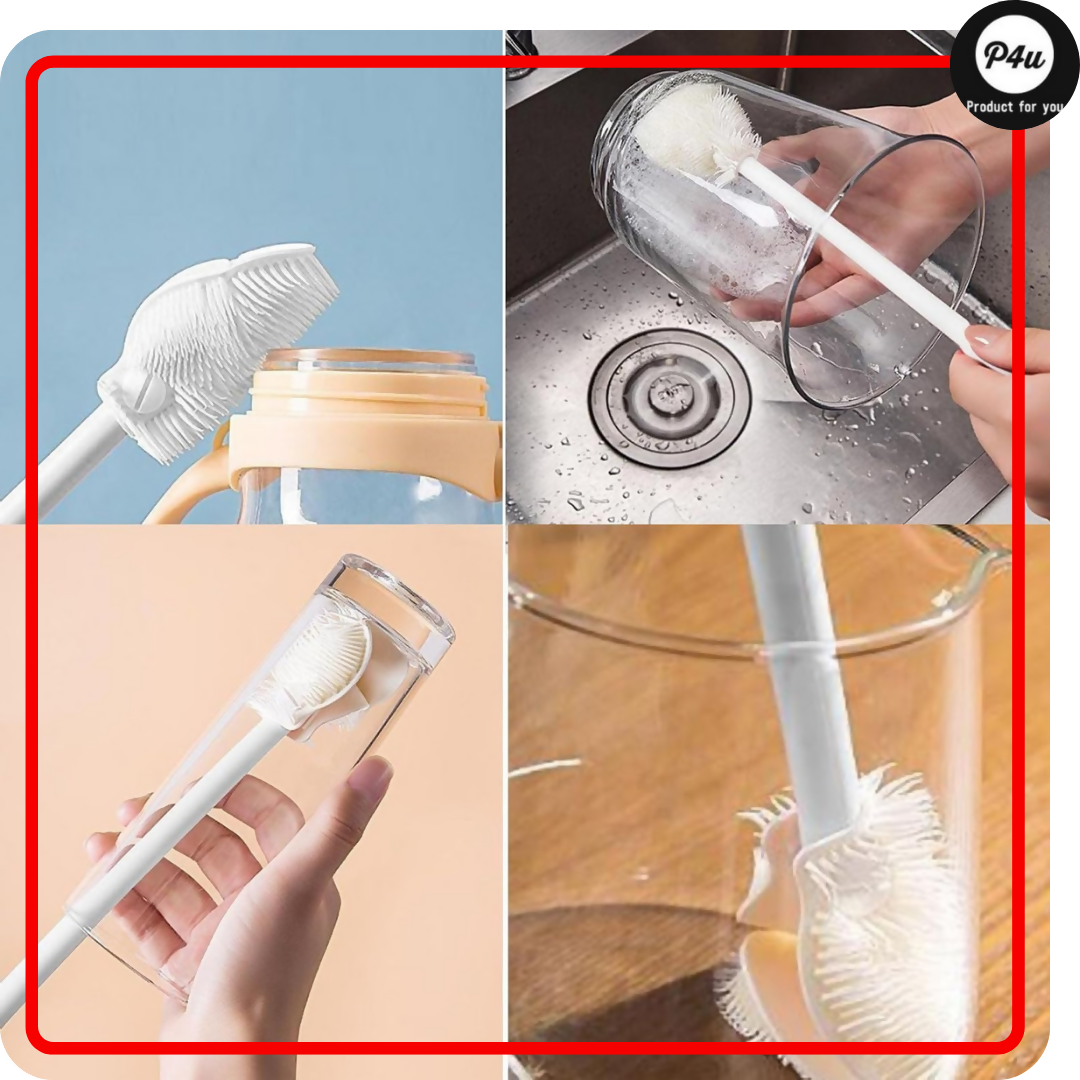 Silicone Bottle Cleaning Brush with Long Handle, for kitchen & household use