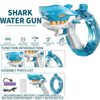 Rechargeable Shark Water Gun, High Pressure Electric Water Blaster Toy for Kids