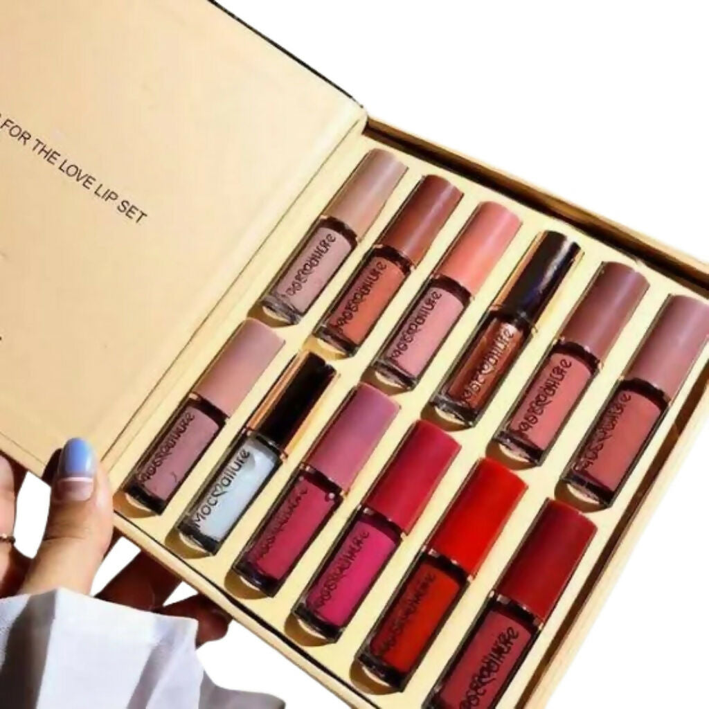 12-in-1 Lip Gloss Set, Smooth, Non-Sticky & Long-Lasting Shine, for Makeup Lovers