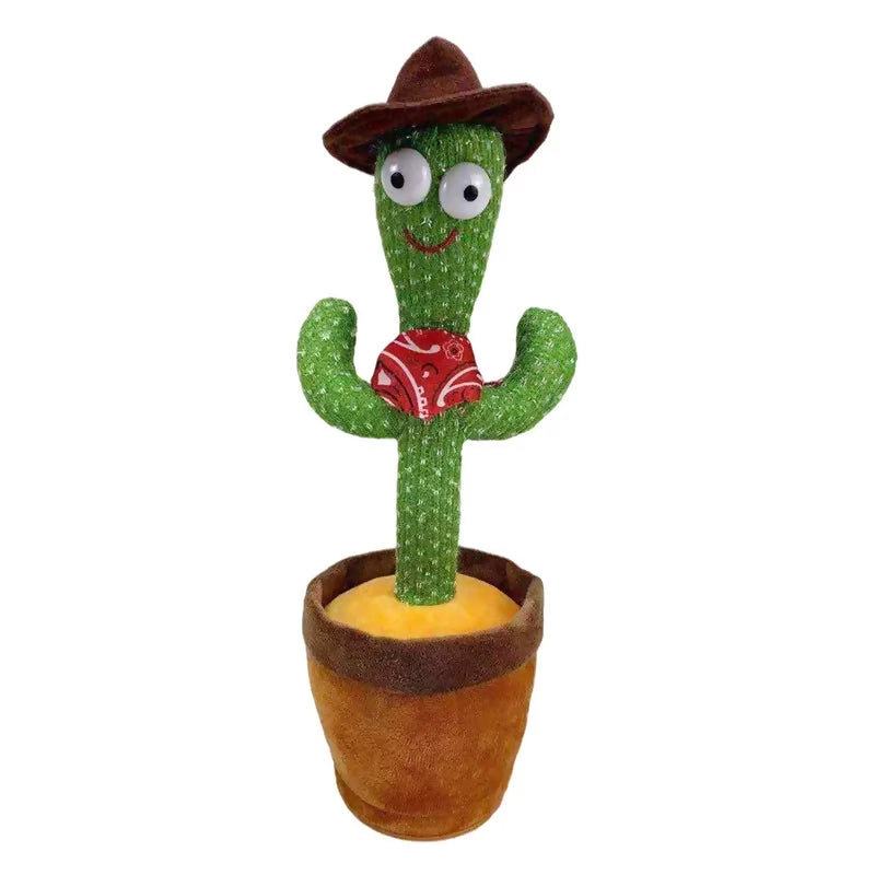 Dancing Cactus Toy – Singing, Talking, Voice Recording Plush with USB Rechargeable Function – Fun Educational Gift for Babies and Kids (Ages 6 Months & Up) – Rechargeable – With Cap