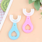 360° U-Shaped Baby Toothbrush | Soft Silicone Kids Oral Care & Teether Brush (Random Color)