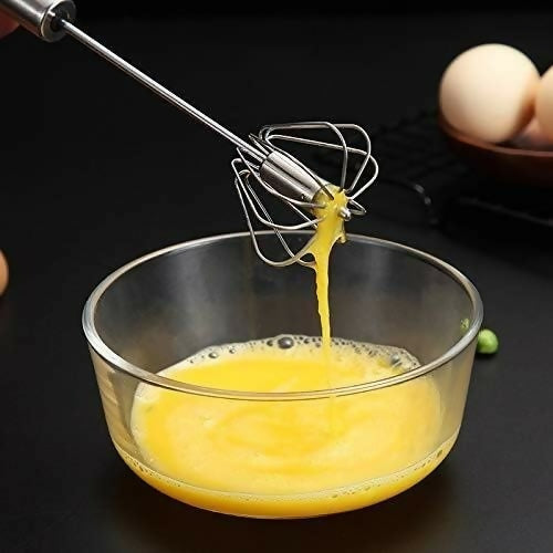 Hand Pressure Semi-Automatic Egg Beater Kitchen Accessories Tools Self Turning Cream Utensils Whisk Manual Mixer (30.5x6.5cm)