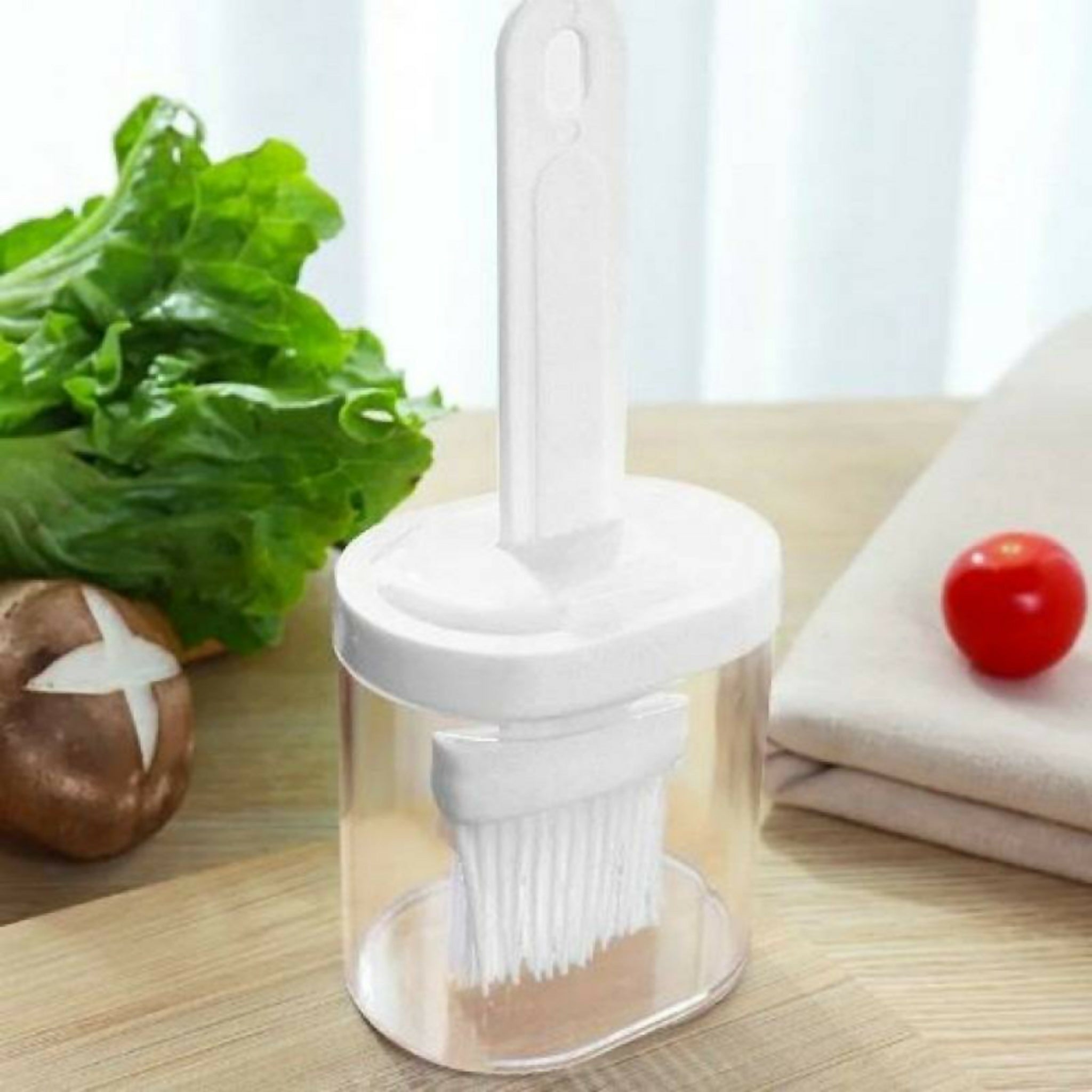 Oil Bottle with Silicone Brush – Cooking & Baking Oil Dispenser | Random Color