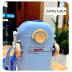 School Bus Kids Water Bottle 600ml | Leak-Proof ABS Bottle with Strap
