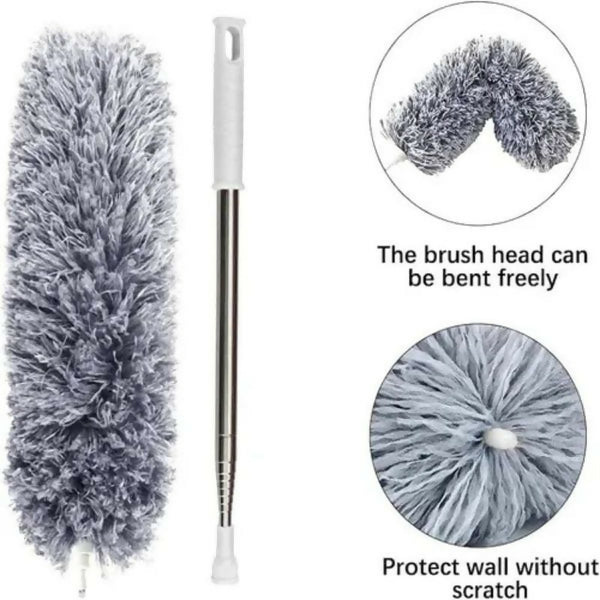 Extendable Microfiber Duster with Telescopic Handle | Long Reach, Bendable Head & Washable Cleaner