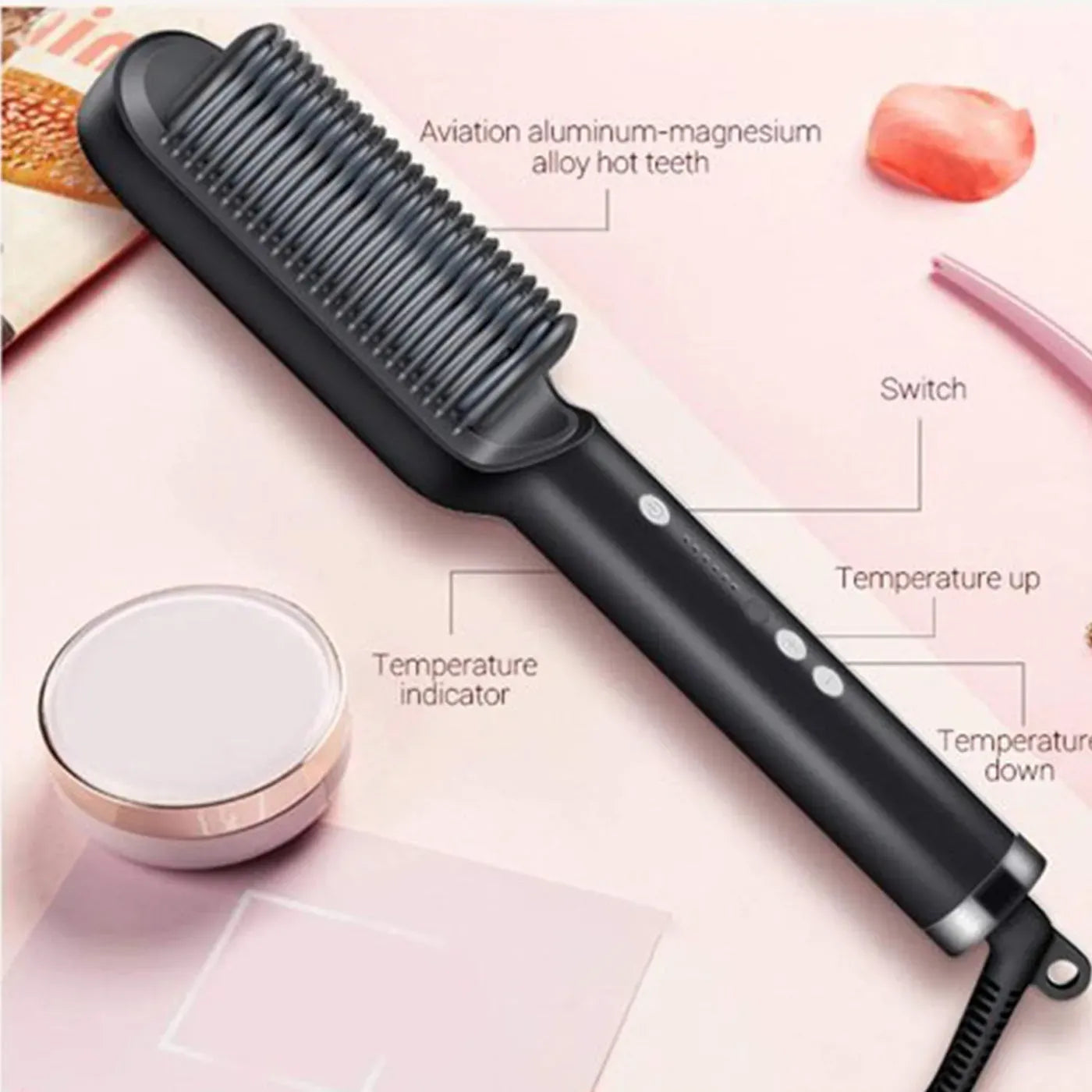 909 Hair Straightener Brush Fast Heating Styling Tool