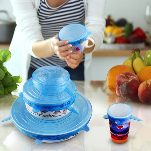 Silicone Stretch Lids & Reusable Bowl Covers – Pack of 6