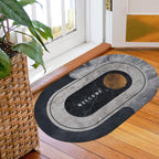 Rug, Round Absorbent Floor, Non Slip Rubber Backing Door