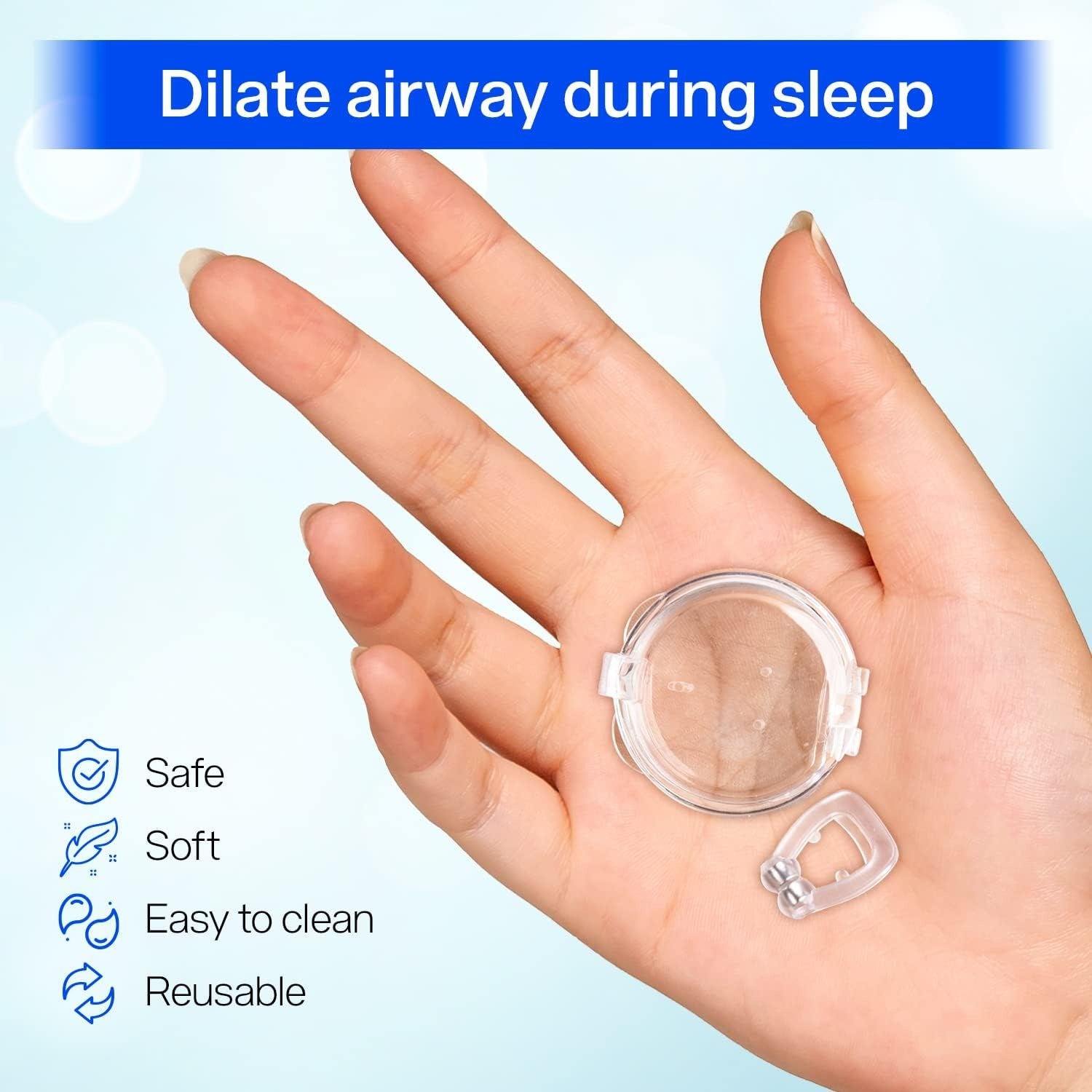 Silicone Magnet Nose Clip – Anti-Snore Sleep Support (Pack of 4)