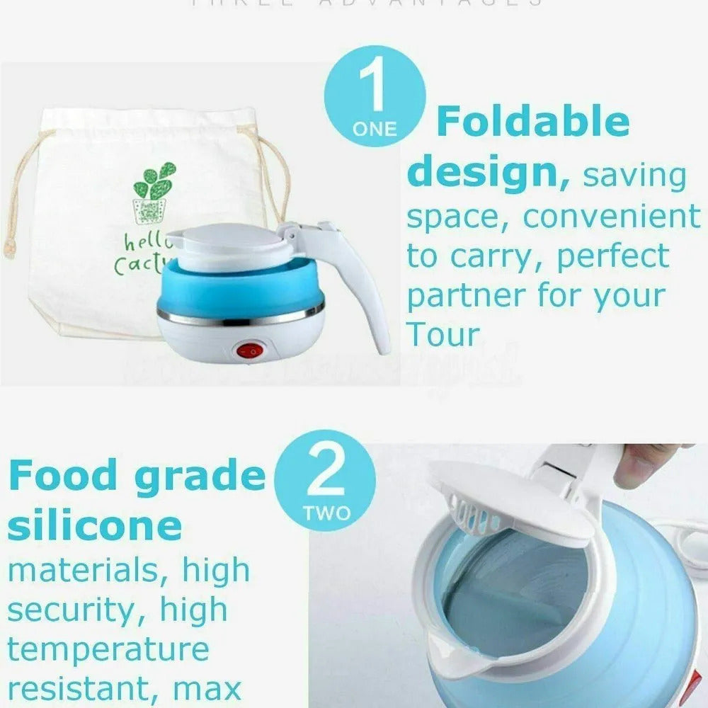 Silicone Electric Kettle 600ml For Travel, Camping & Outdoor Use