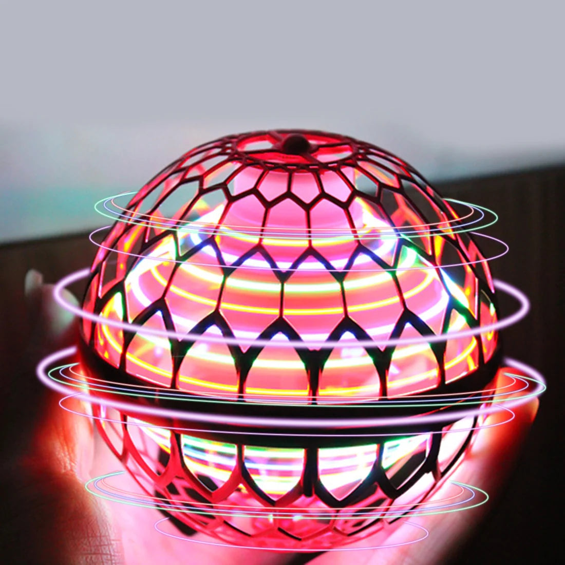 Flying Spinner Hand Operated Mini Drone Ball Toy with LED Lights