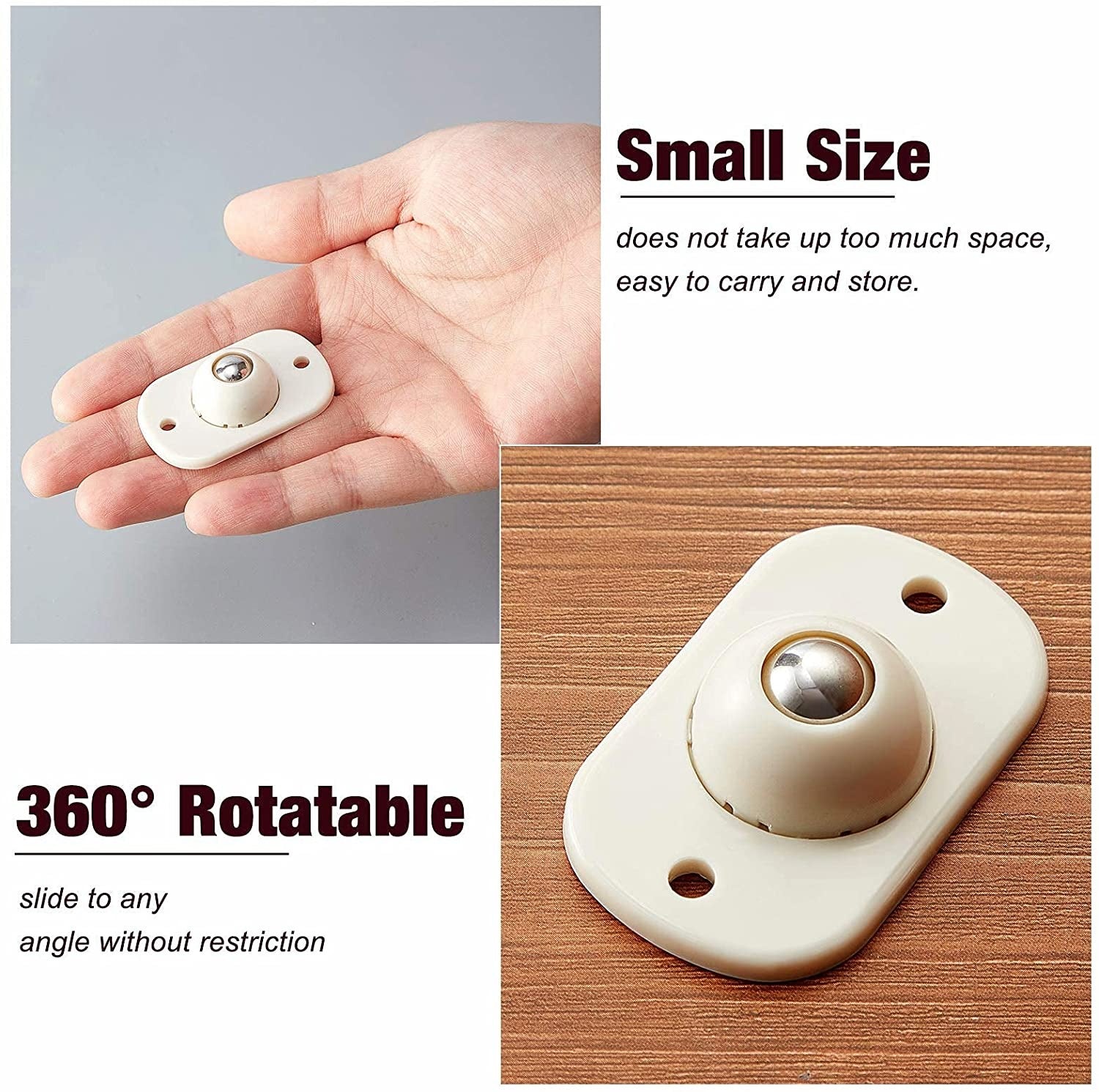 Mini Furniture Mover Wheels – 360° Rotating Self-Adhesive Caster Set (4 Pieces)