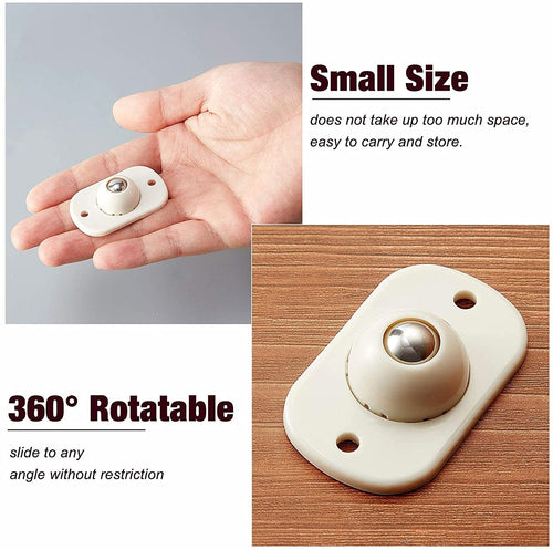 Mini Furniture Mover Wheels – 360° Rotating Self-Adhesive Caster Set (4 Pieces)