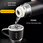 3-Cup 500ml Double-Wall Stainless Steel Vacuum Flask Set – Hot & Cold Travel Thermos