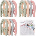Portable Folding Clothes Hangers with Slots, Pack of 10