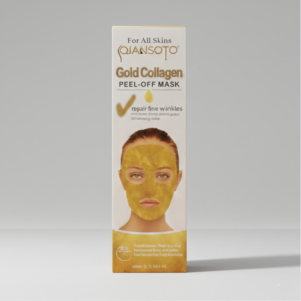 Qiansoto Gold Collagen Peel-Off Facial Mask, Anti-Aging & Skin Brightening Treatment