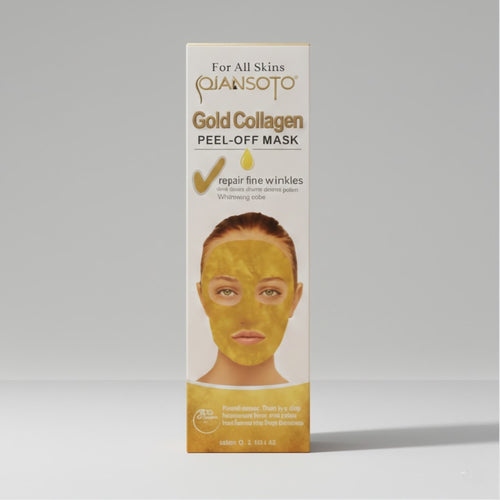 Qiansoto Gold Collagen Peel-Off Facial Mask, Anti-Aging & Skin Brightening Treatment