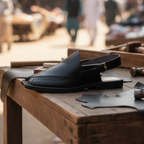 Black Peshawari Chappal Traditional Design