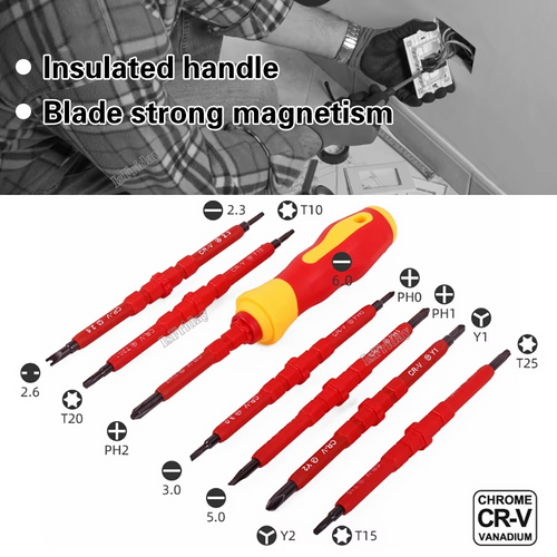 Screwdriver, Electrician Slotted Bits Tool Kit