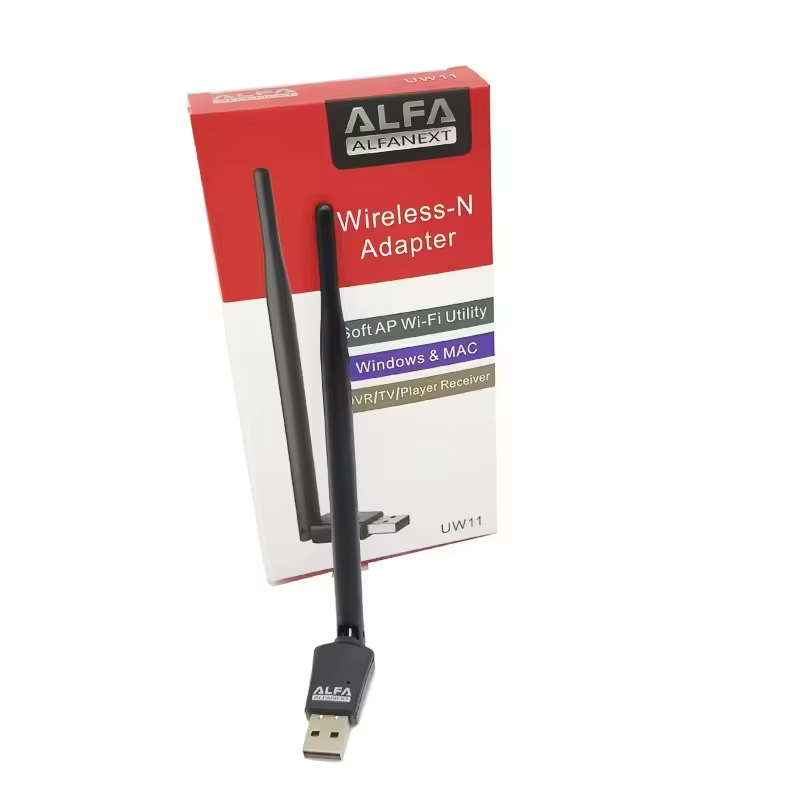 WiFi Adapter, Alfa Net UW11 Wireless, 2.4GHz 300Mbps with Antenna for PC & Lap