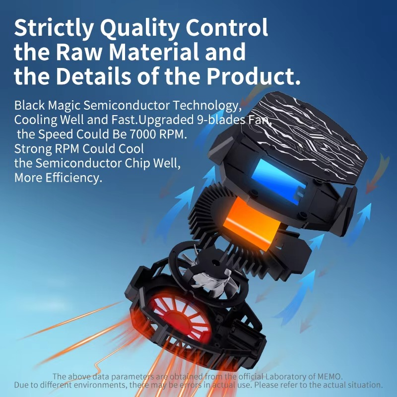 MEMO DL05 Portable Semiconductor Phone Cooler Fan, Cooling Device, Multi-Function Gaming