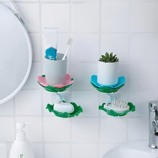 Soap Holder, Creative Whale Shape Double Layer Bathroom Organizer