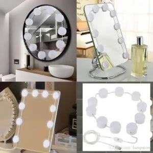 Vanity Mirror Fill Light Adjustable Luminance 3 Colors LED USB Wall Bulbs String For All Pretty 3 Colors Dimmable Vanity Light