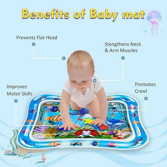 Inflatable Leakproof Tummy Time Water Mat for Kids – Safe & Fun Baby Play Mat (Random Color)