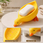 Draining surface allows excess water to flow away after use.
