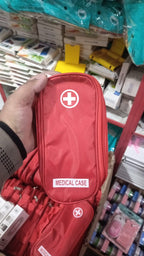 Red Emergency First Aid Storage Pouch Set – Dual Zipper Bags