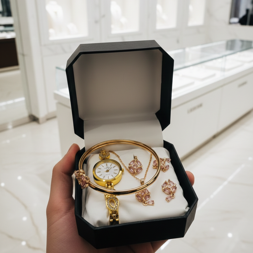 Ladies Watch With Jewellery And Bangle Elegant Timeless Style for Women