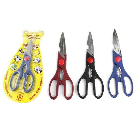 Multifunctional Kitchen Scissors – Stainless Steel Blades (Random Color)
