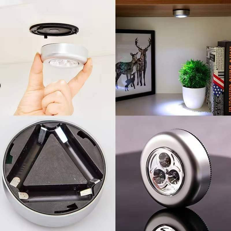 LED Tap Light Self Adhesive | Battery Power Cabinet Light | Tap Touch Night Lamp (1 Piece)